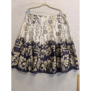Floral Pattern Skirt Women's 1X Knee Length A-Line Party‎ Elegant